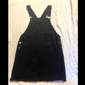 Black Denim Overall Dress